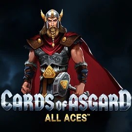 Cards of Asgard All Aces slot logo by Switch Studios at Spinorhino Casino