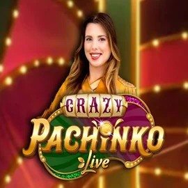 Crazy Pachinko online game logo by Evolution on spinorhino-casino.org