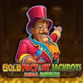 Gold Factory Jackpots Mega Moolah game by Aurum Signature Studios – logo hosted on Spinorhino Casino