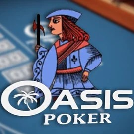 Official Poker logo: Oasis Poker by Nucleus Gaming at Spinorhino Casino