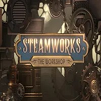 Official Slots logo: Steamworks The Workshop by Peter & Sons at Spinorhino Casino